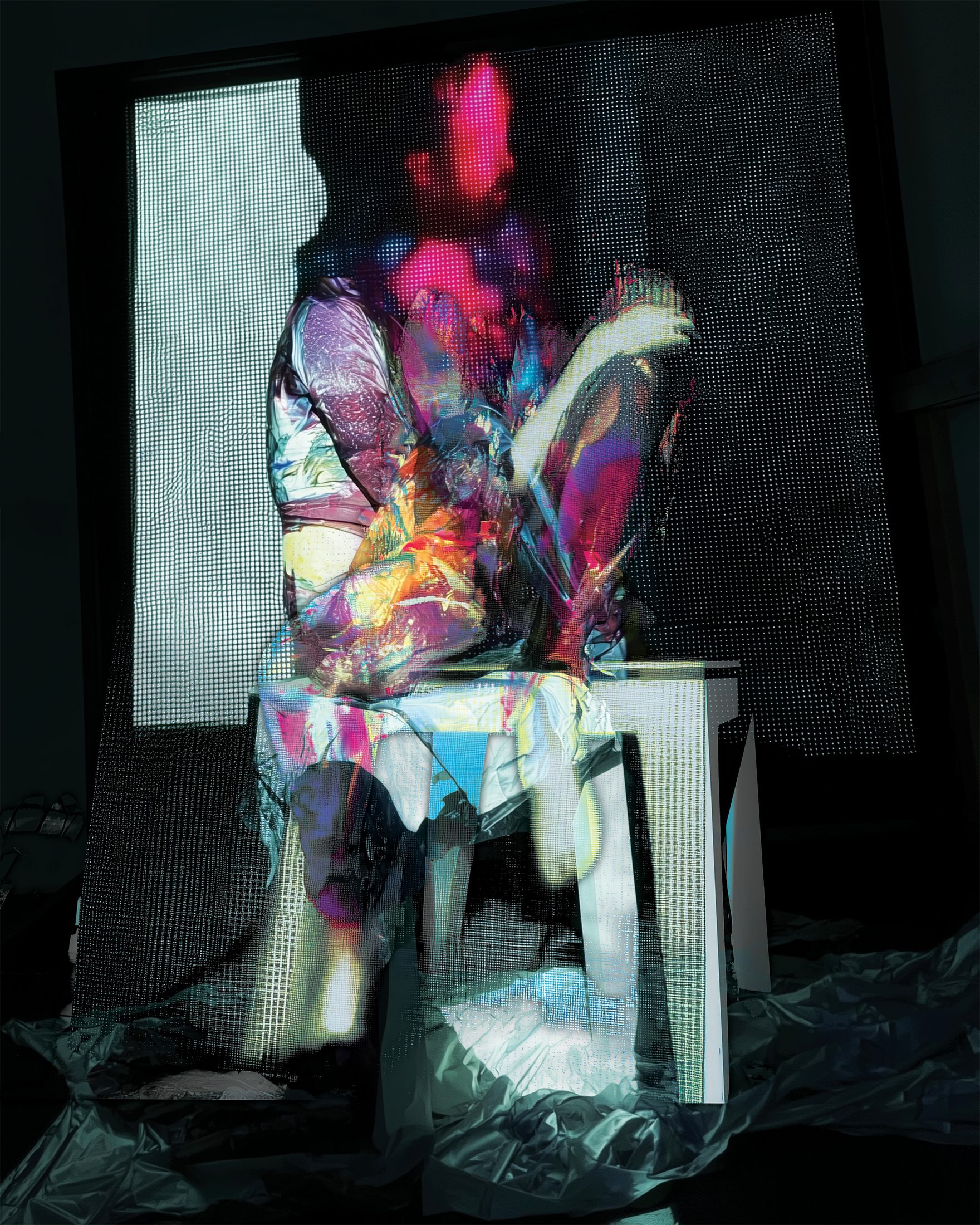 hide and seek — figure emerging from and receding into black