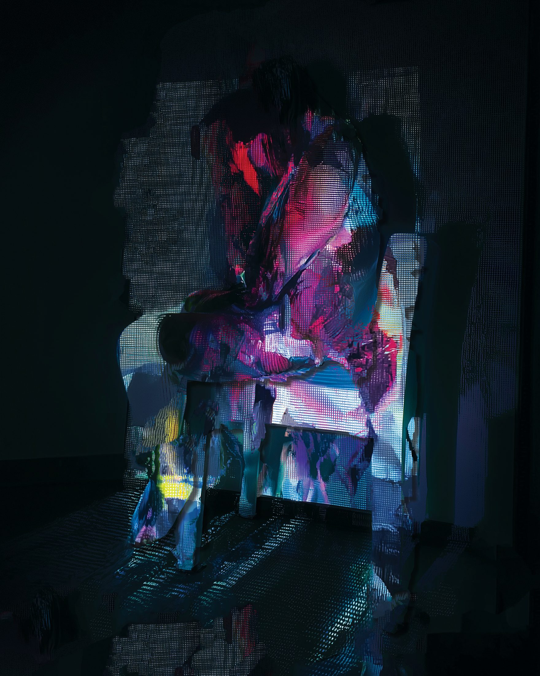 who you think you are — self-portrait dissolved into dot-screen and colour